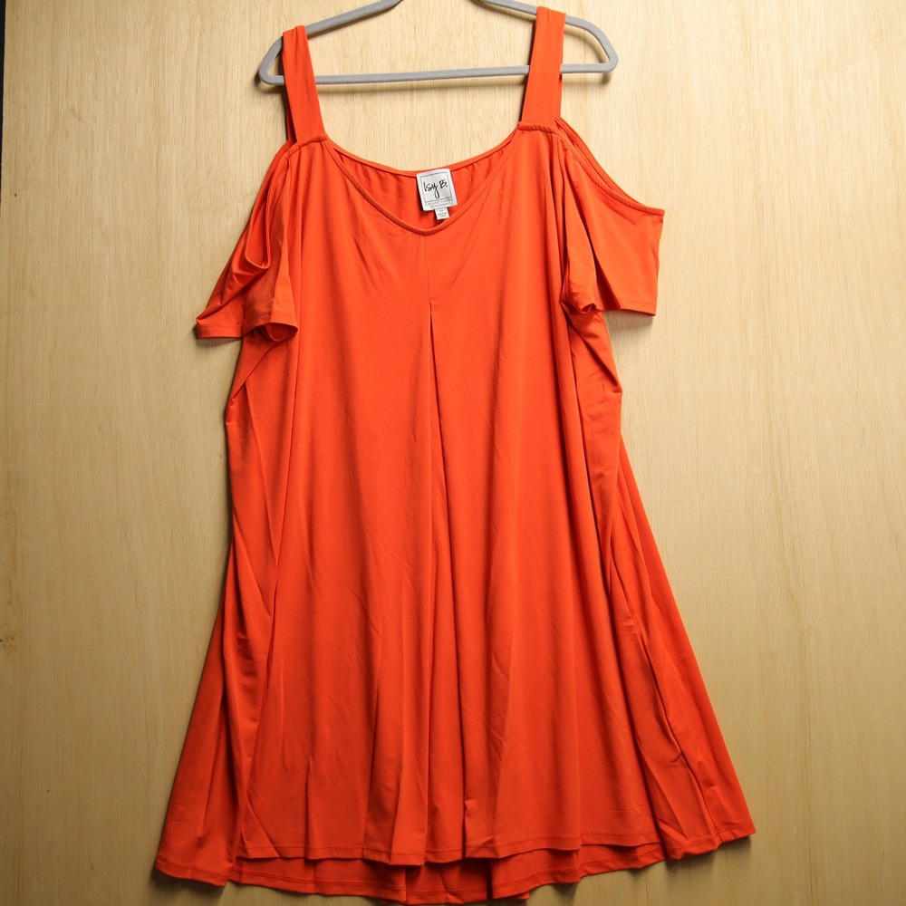 Formal/casual  Orange Cold Shoulder Tunic Top Plus Size 3X Cayman Islands